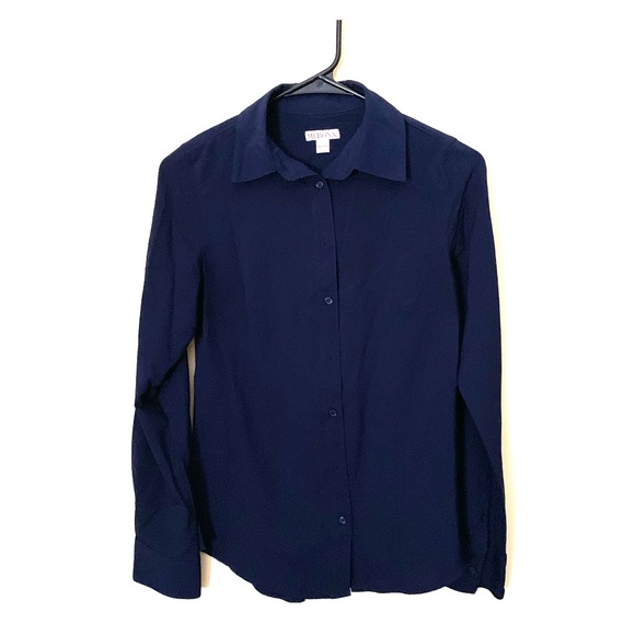 Navy Blue Merona Button Down Shirt - Picture 1 of 2